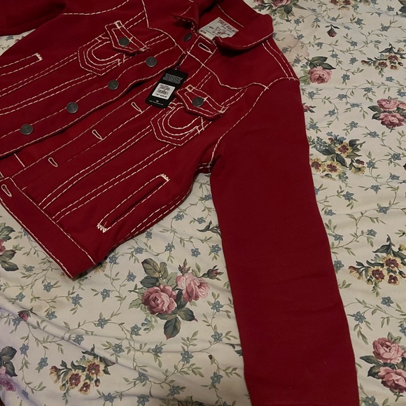 Red True Religion Jimmy Fleece Super T Jacket - Picture 4 of 8